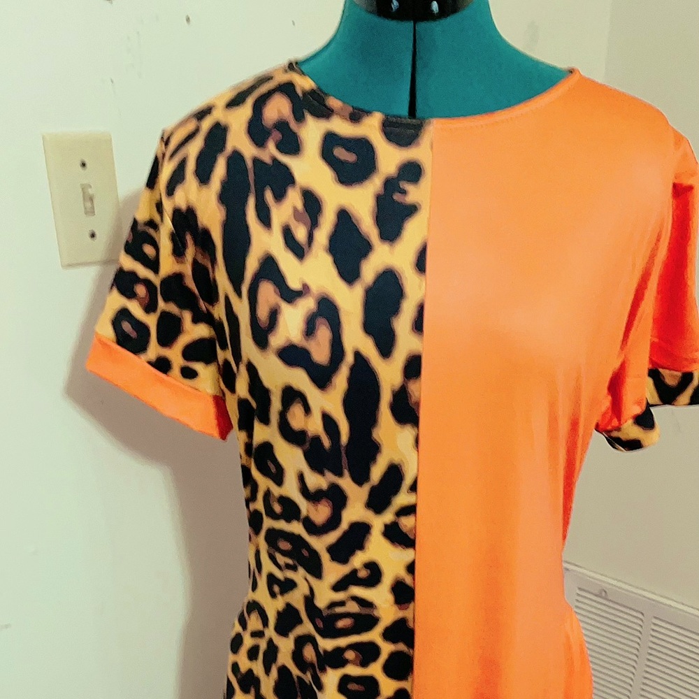 Super Long two-tone maxi dress